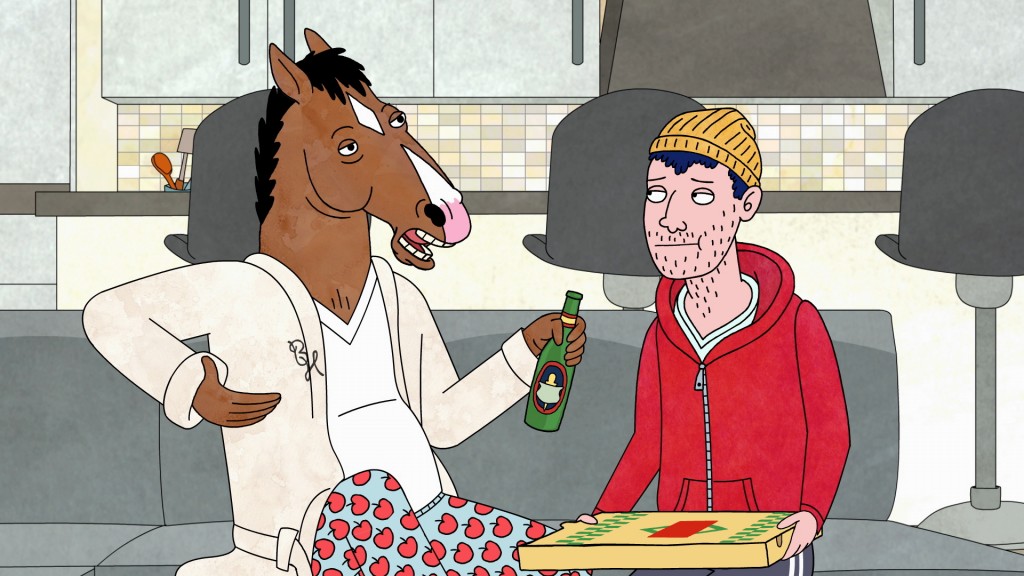 BoJack (left, voiced by Will Arnett) and Todd (right, voiced by Aaron Paul) in Netflix's "BoJack Horseman."  Photo courtesy of Netflix.