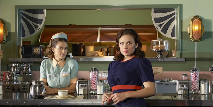 MARVEL'S AGENT CARTER - ABC's "Marvel's Agent Carter" stars Lyndsy Fonseca as Angie Martinelli and Hayley Atwell as Agent Peggy Carter. (ABC/Bob D'Amico)