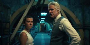 Millie Bobby Brown as Eleven and Matthew Modine as Dr. Martin Brenner